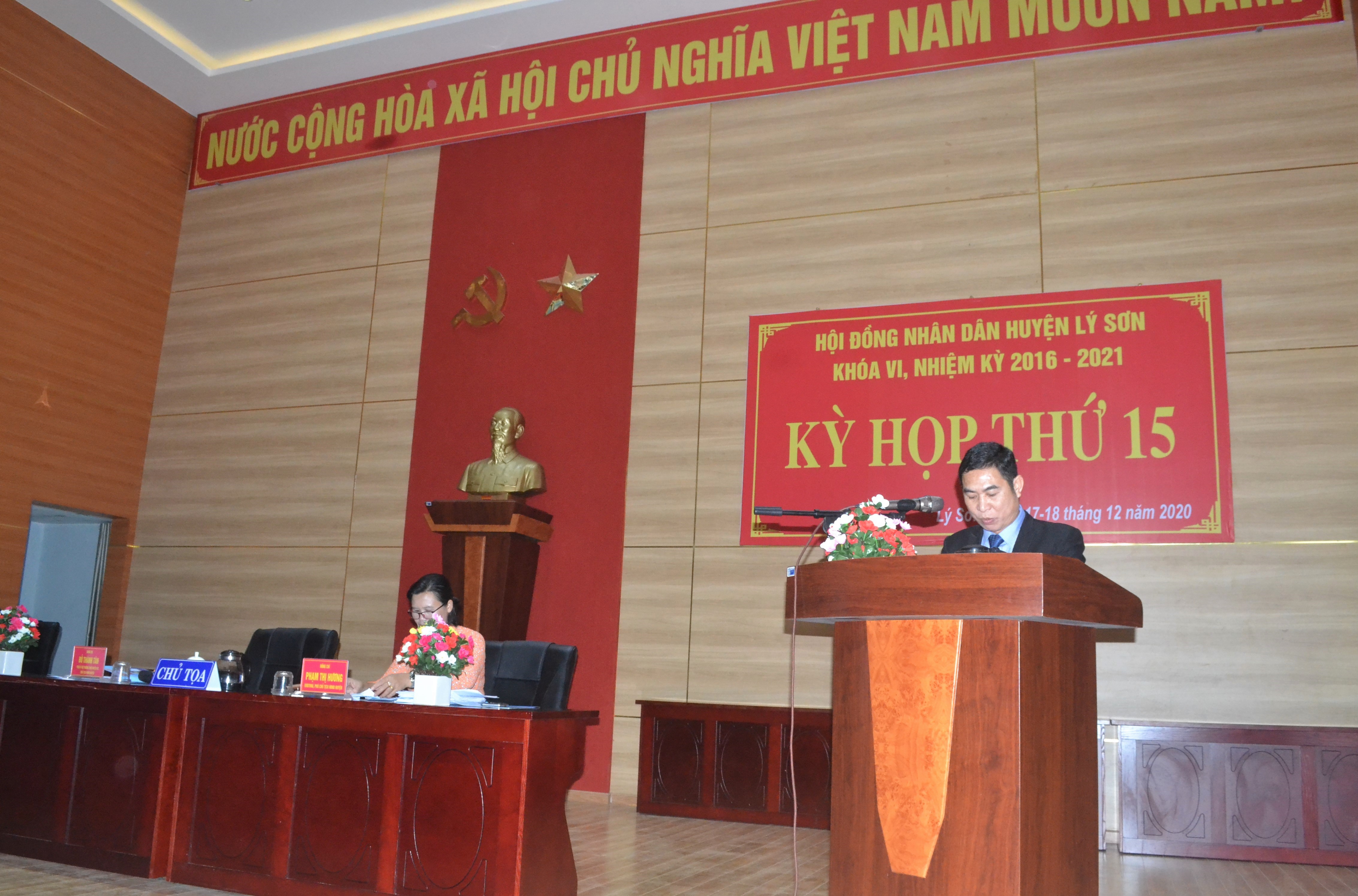 HĐND huyện Lý Sơn tổ chức kỳ họp lần thứ 15