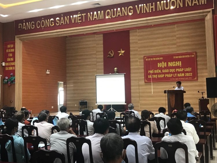Lý Sơn: Tổ chức Hội nghị phổ biến, giáo dục pháp luật và trợ giúp pháp lý năm 2022