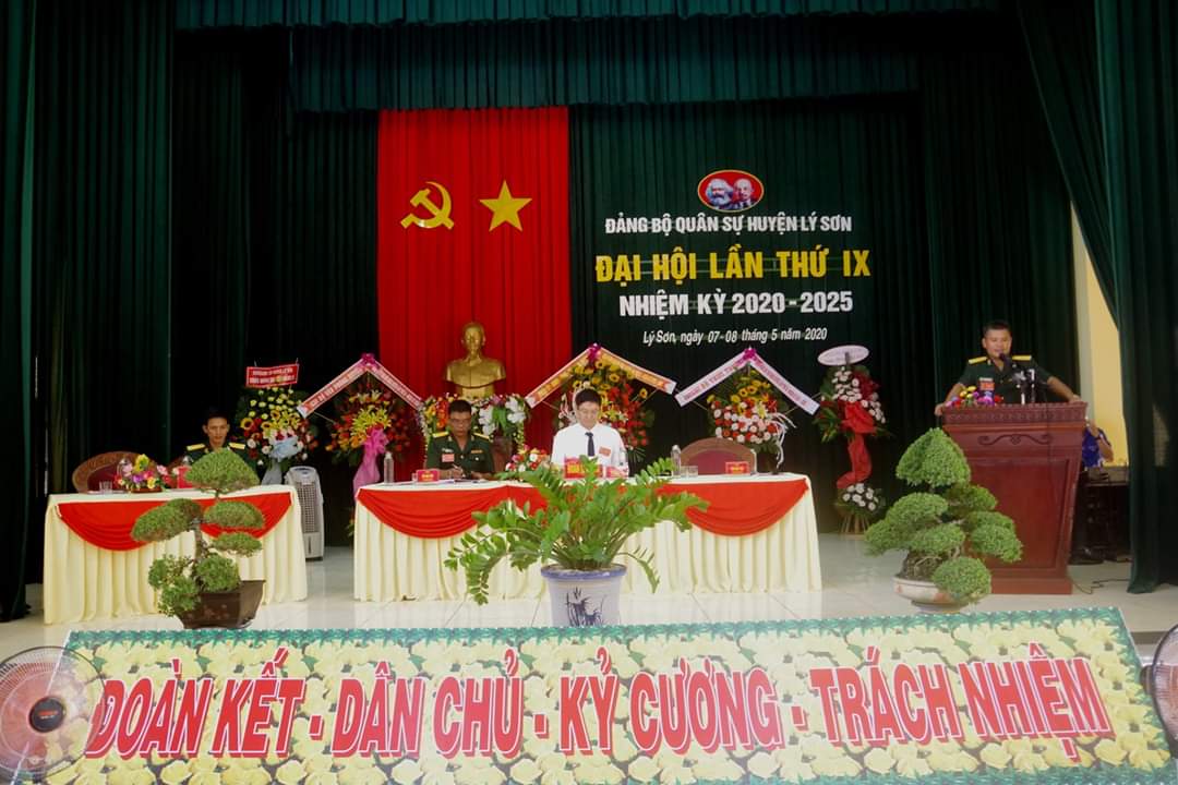 Lý Sơn: Tổ chức Đại hội điểm Đảng bộ Quân sự huyện lần thứ IX, nhiệm kỳ 2020 – 2025