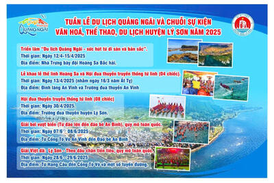 Tuần lễ Du lịch Quảng Ngãi và chuỗi sự kiện Văn hoá, thể thao, Du lịch huyện Lý Sơn năm 2025